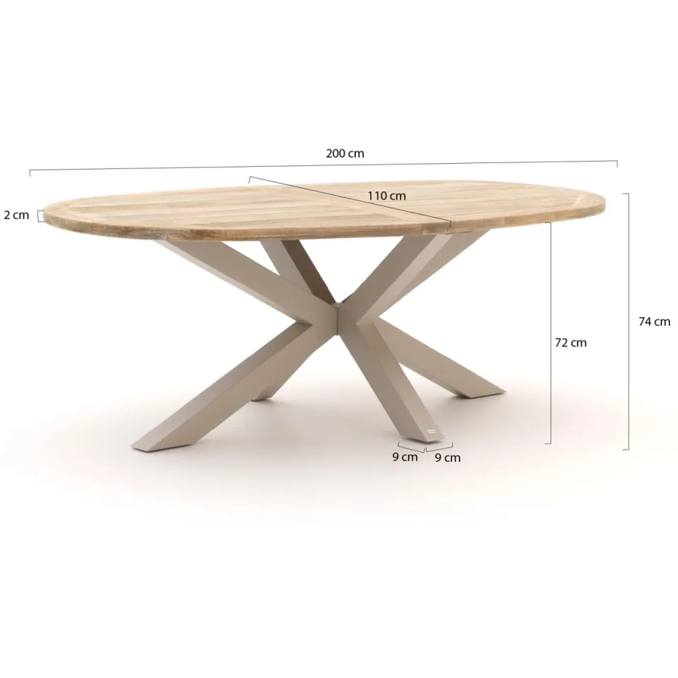 Intenso Furniture Intenso Isorella/ROUGH-Y Ellips 200cm dining tuinset 7-delig bruin, foto 4