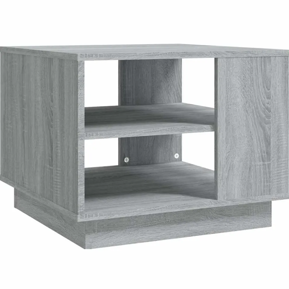 vidaXL Salontafel 55x55x43 cm bewerkt hout grijs sonoma eikenkleurig, foto 3