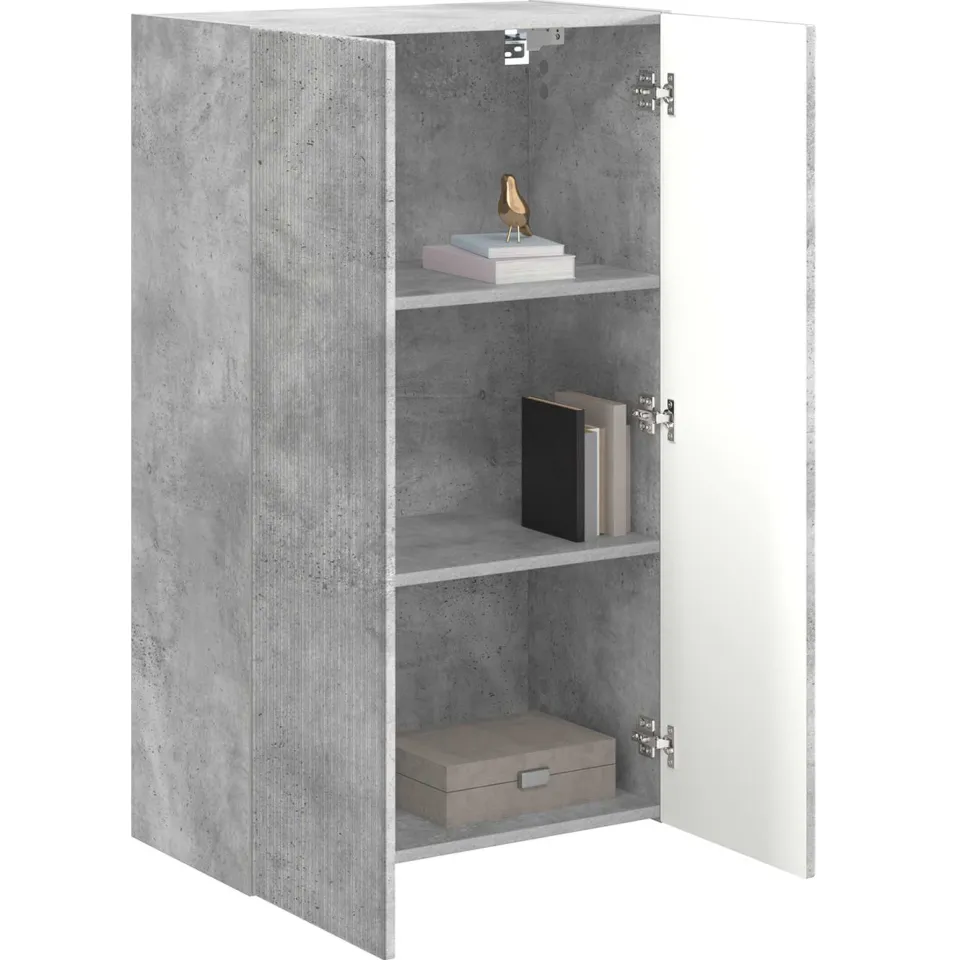 vidaXL TV-wandkast 59,5 x 31 x 100 cm Beton Grijs Bewerkt hout