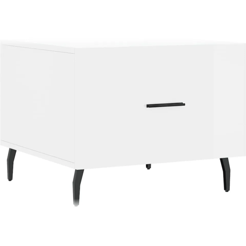 vidaXL Salontafel 50x50x40 cm bewerkt hout hoogglans wit