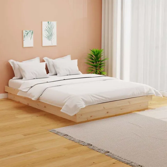 vidaXL Bedframe massief hout 120x200 cm Bruin
