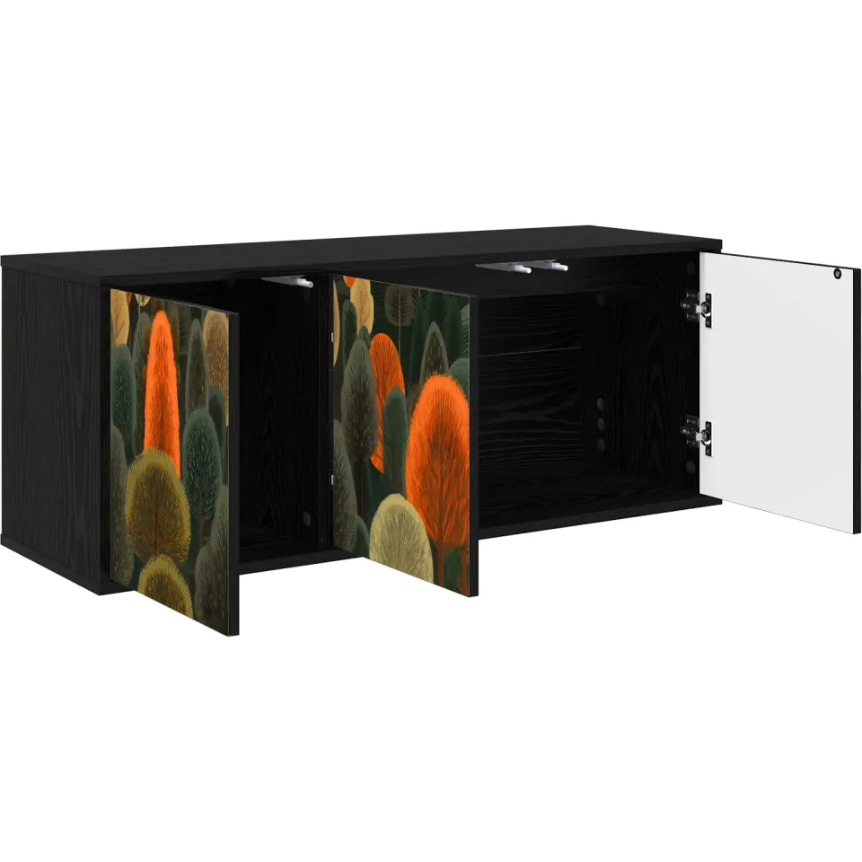 vidaXL Wandgemonteerd tv-meubel ZAANDAM 102 x 33 x 40 cm Zwart eiken