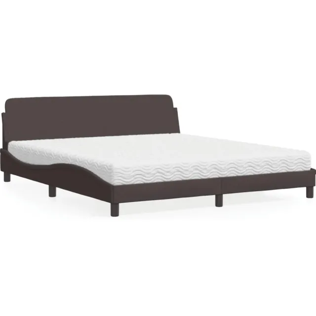 vidaXL Bed met matras "Dover" stof donkerbruin 180x200 cm