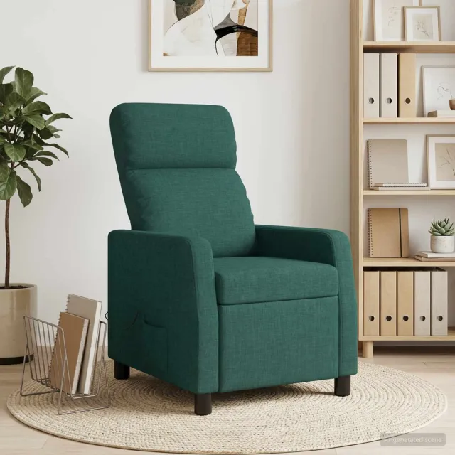 vidaXL Massage Recliner Donkergroen Stof