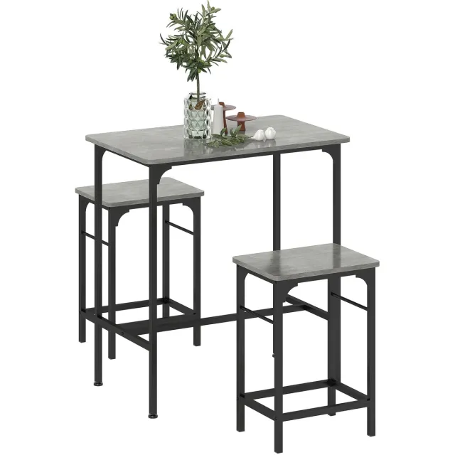 Homcom Bartafelset - Spaanplaat - 80x50x87cm - Grijs