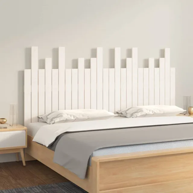 vidaXL Hoofdbord wandmontage 159,5x3x80 cm massief grenenhout wit
