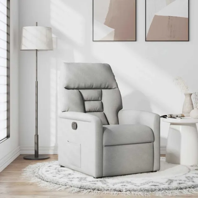 vidaXL Fauteuil verstelbaar stof wolk grijs