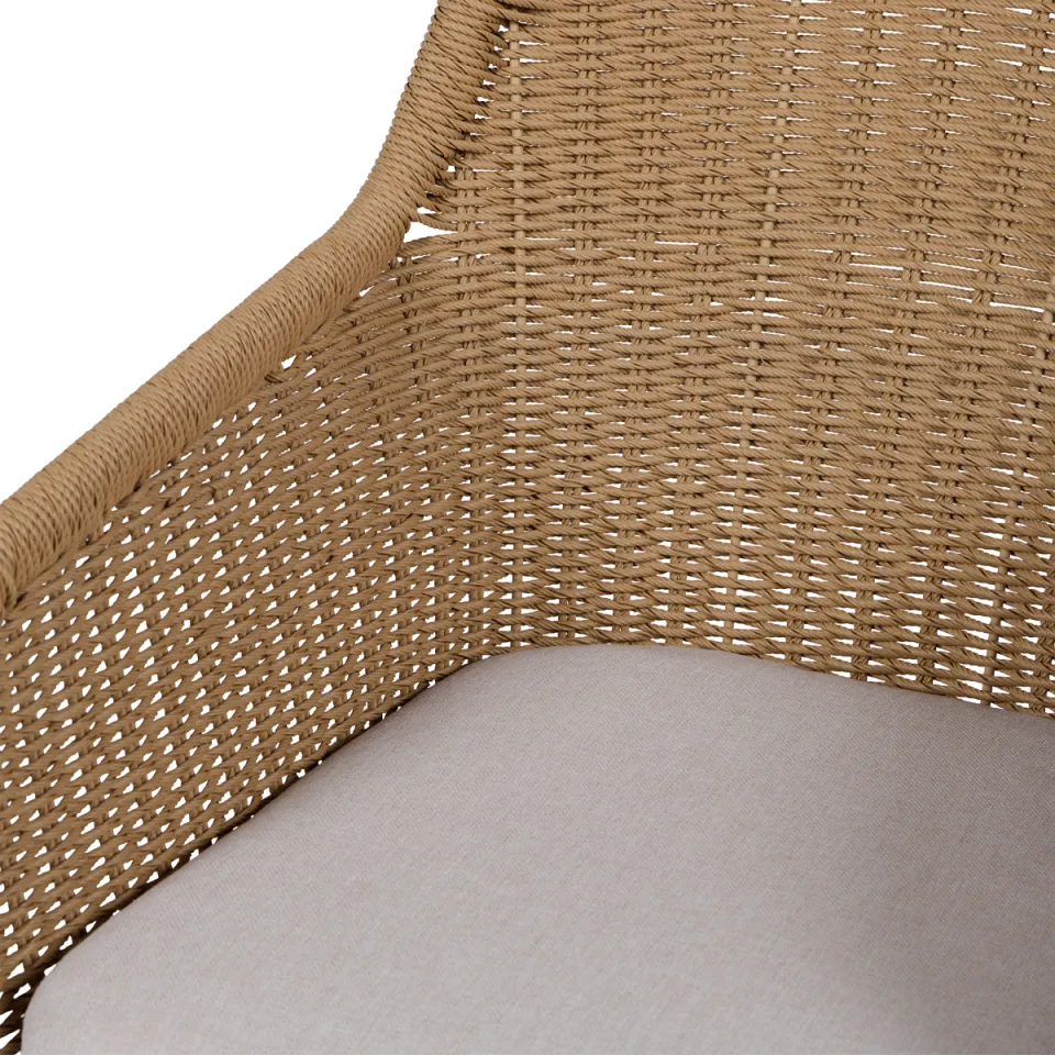 Lisomme Loki Rotan tuinstoel naturel - met zitkussen, foto 5