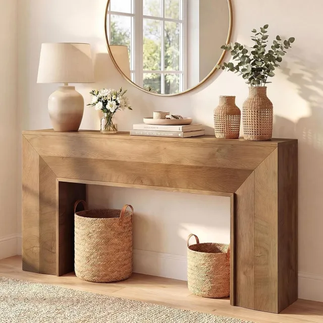 Tribesigns Consoletafel - Smalle Sidetable - Bruin - 160 x 30 x 85 cm - Console Tafel voor Hal, Woonkamer, Entree