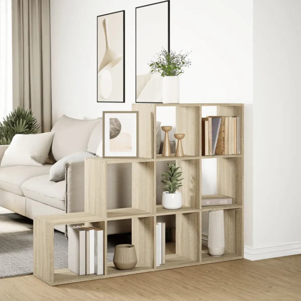 vidaXL Kamerscherm / boekenkast 137,5x29x103,5 cm hout sonoma eiken, foto 4