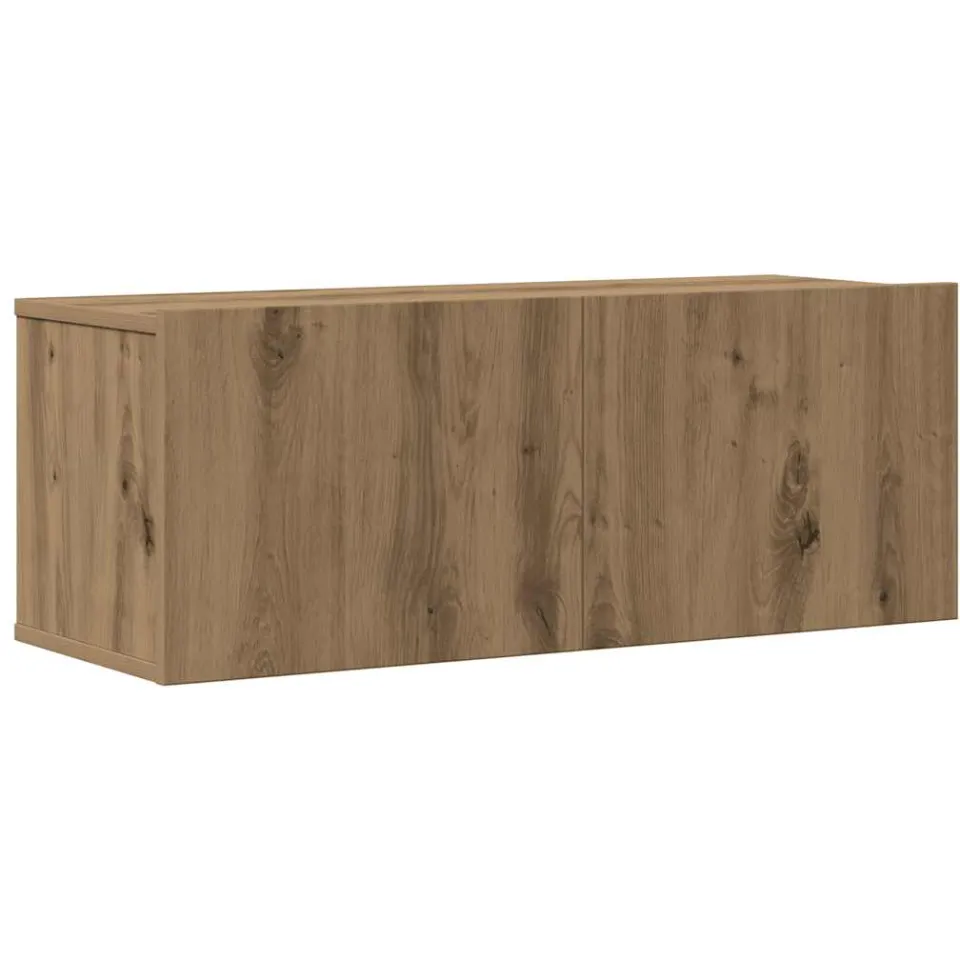 vidaXL 4-delig Tv-meubelset wandmontage bewerkt hout artisanaal eiken, foto 3