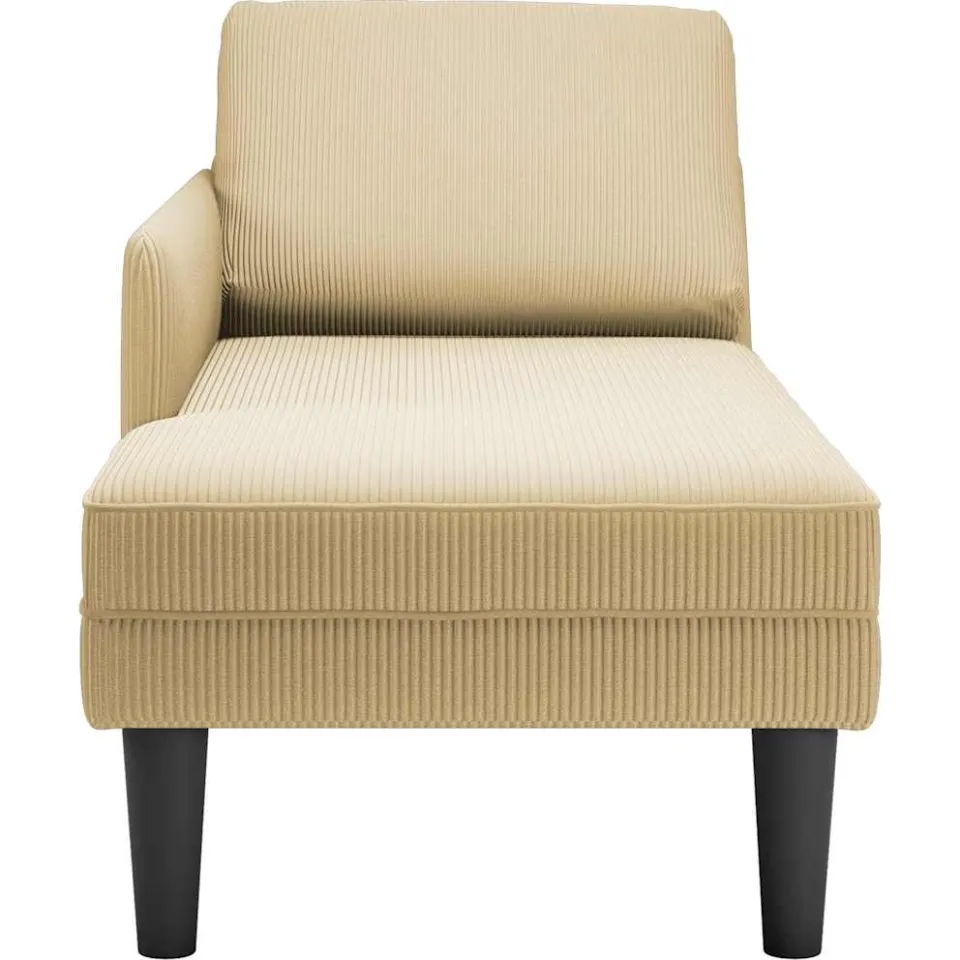 vidaXL Chaise longue met kussen corduroy stof grijsgroen, foto 4