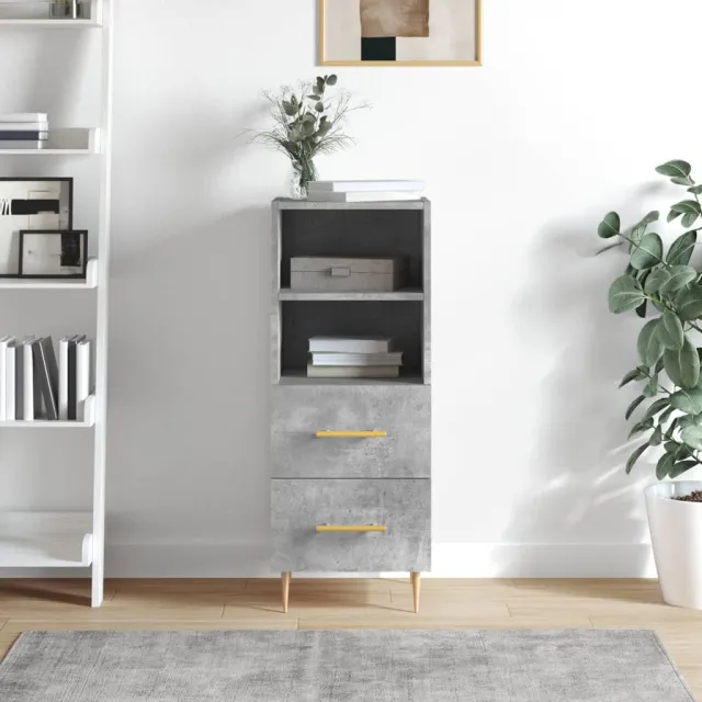 vidaXL Dressoir 34,5x34x90 cm bewerkt hout betongrijs grijs, foto 2