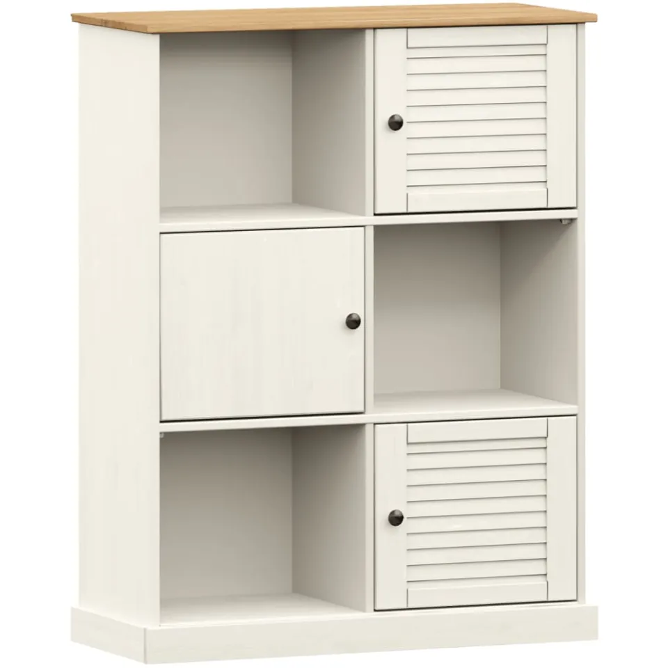 vidaXL Boekenkast VIGO 90x35x114,5 cm massief grenenhout wit, foto 3