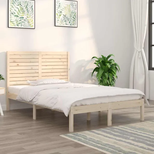 vidaXL Bedframe massief hout 120x190 cm Bruin