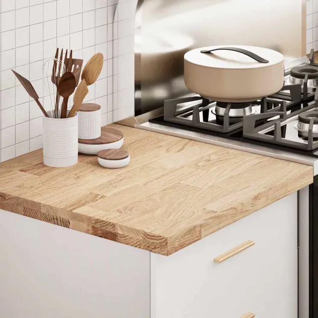 vidaXL Keuken werkblad rechthoekig 60x63,5x4 cm massief eikenhout Bruin
