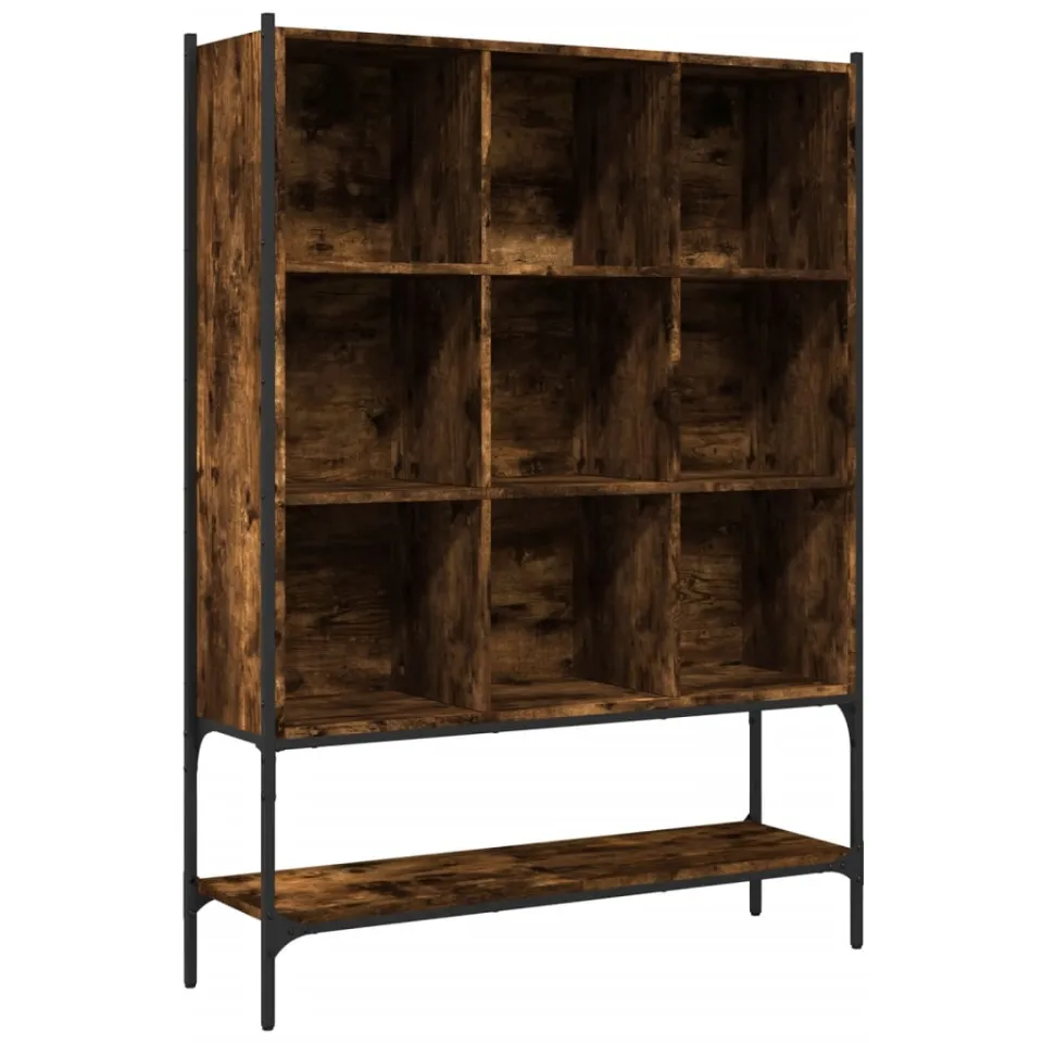 vidaXL Boekenkast 102x30x141,5 cm bewerkt hout gerookt eikenkleurig Bruin