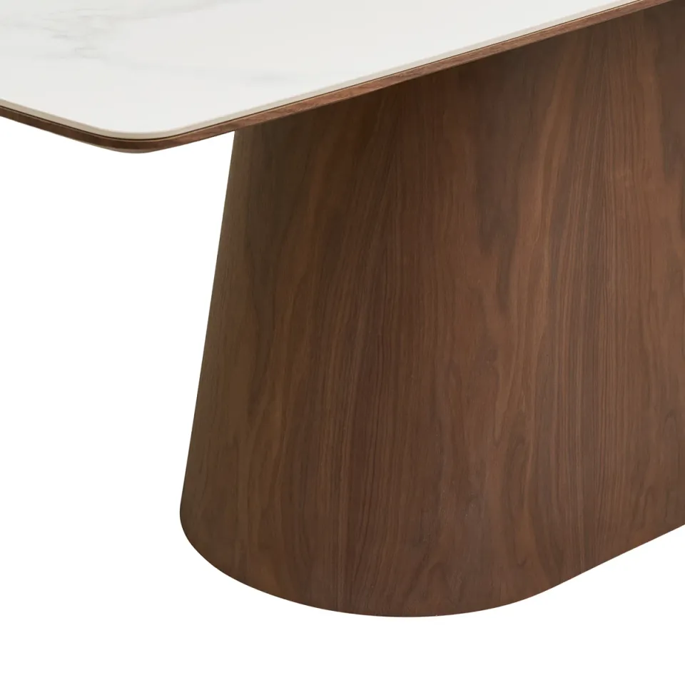 Artichok Nour houten eettafel met keramiek blad donkerbruin - 200 x 90 cm bruin, foto 5