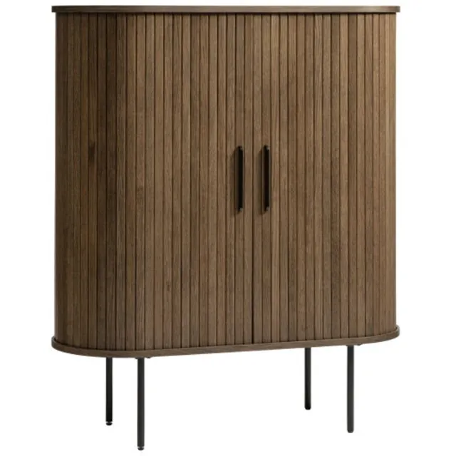 Meubelplaats Opbergkast Nola - eikenfineer gerookt bruin - 100x40x118 cm - 2 deuren