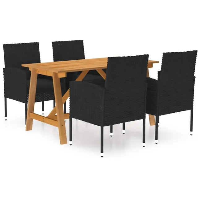 vidaXL 5-delige Tuinset zwart
