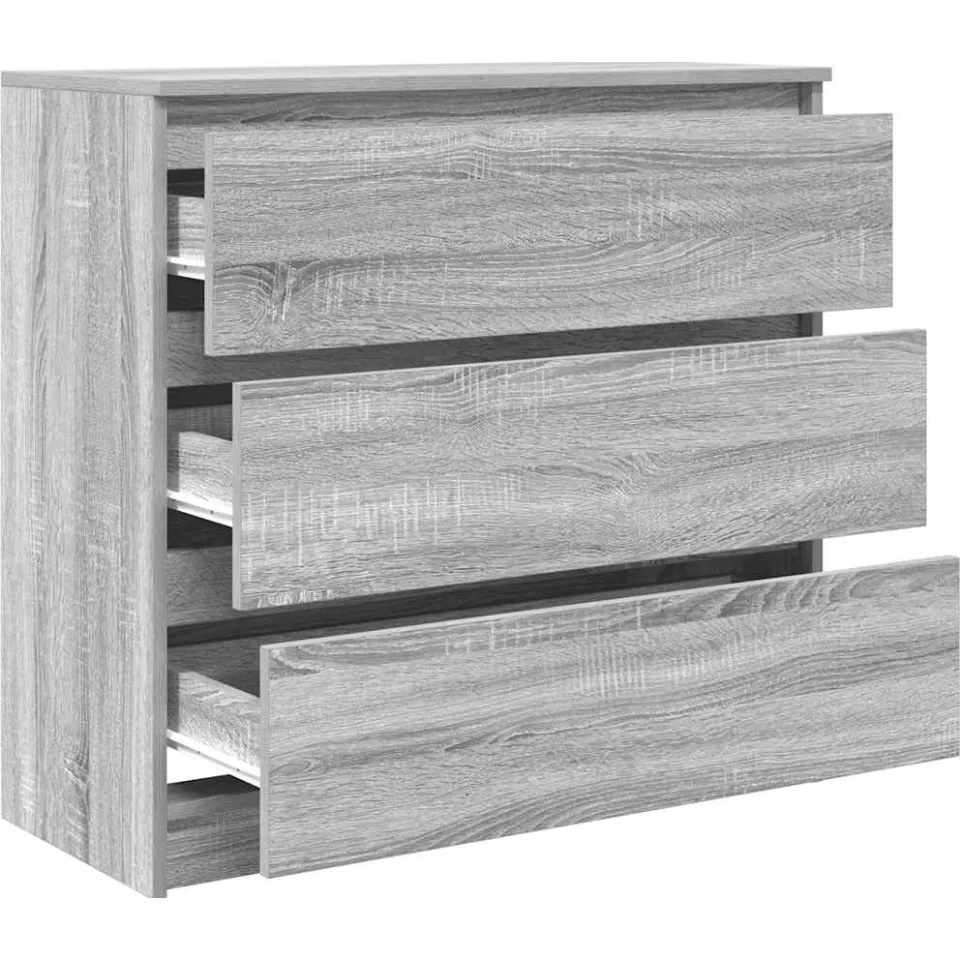 vidaXL Dressoir 80x35x76 cm spaanplaat grijs sonoma, foto 4