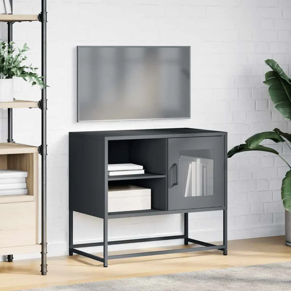 vidaXL Tv-meubel 68x39x60,5 cm staal antracietkleurig, foto 4