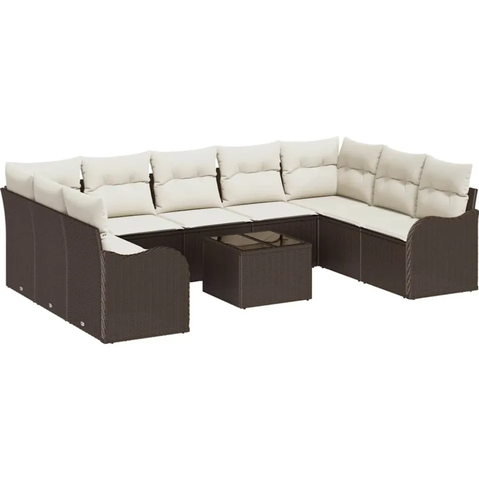 vidaXL Tuin Sofa Set 9 st Bruin poly rattan