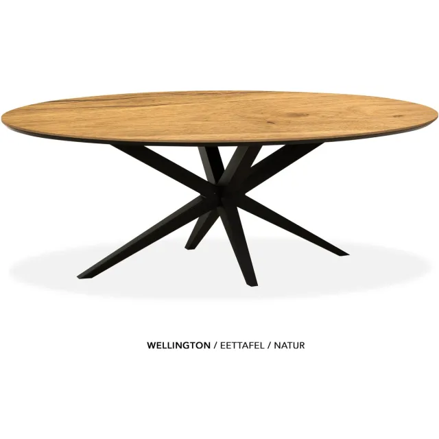 Maxfurn Ovale eettafel 180x102cm met verjongde rand | Zeer krasvast | Kleur: Natur