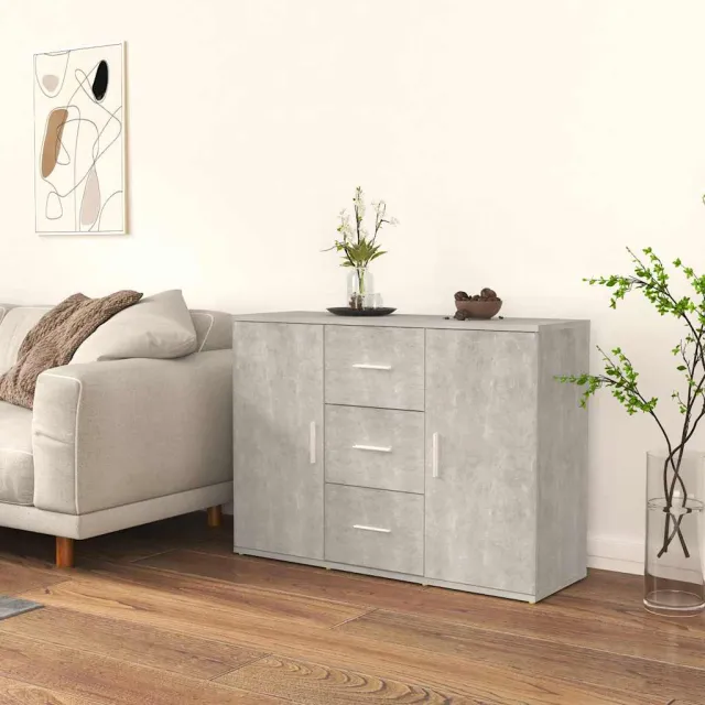 vidaXL Dressoir 91x29,5x65 cm bewerkt hout betongrijs