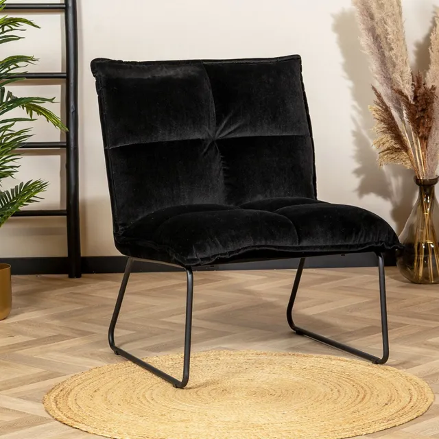 Bronx71 Velvet fauteuil Malaga zwart