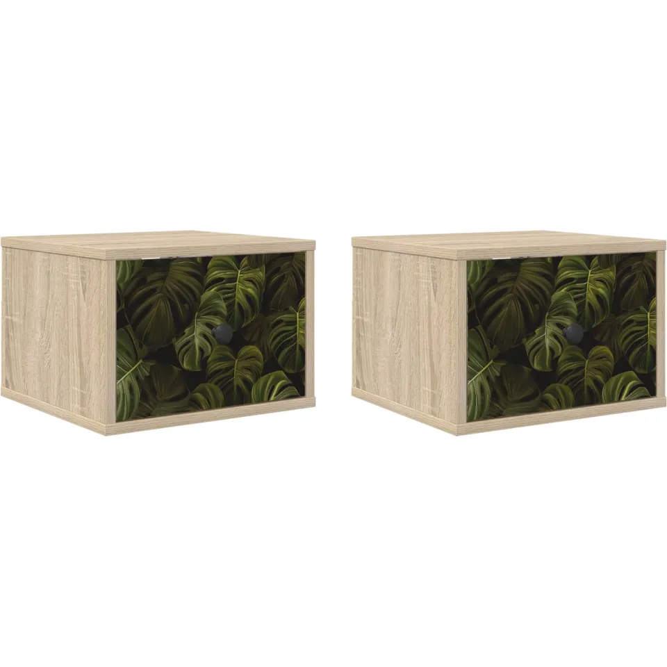 vidaXL Wandkastje ELBURG 2 st Sonoma Eiken 36 x 33 x 25 cm Bruin