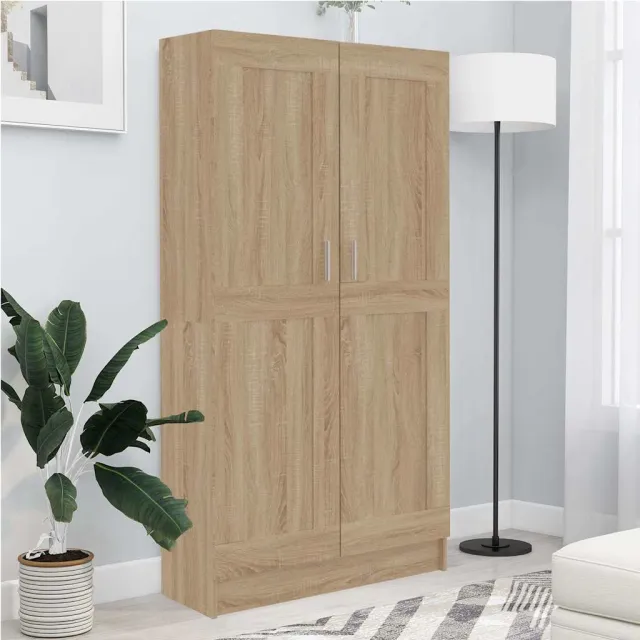 vidaXL Boekenkast 82,5x30,5x150 cm bewerkt hout sonoma eikenkleurig, foto 2
