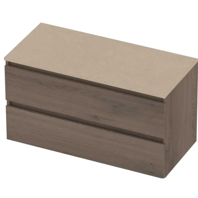 Basic-Line Deck 46 Badmeubelset Greeploos 100x46x58 cm Dusk Oak Sand Stone Beige