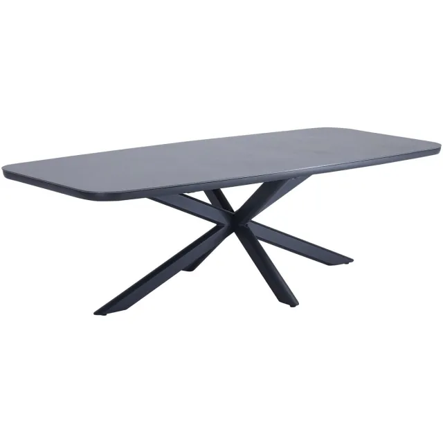 AVH-Collectie Sayanora dining tuintafel boat shape 240x110xH74 cm keramiek aluminium antraciet
