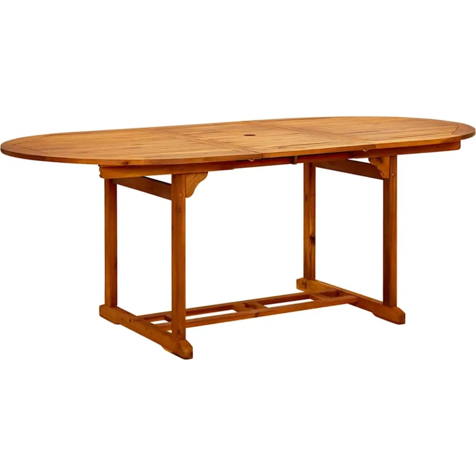 vidaXL Tuintafel (150-200)x100x75 cm massief acaciahout bruin, foto 2