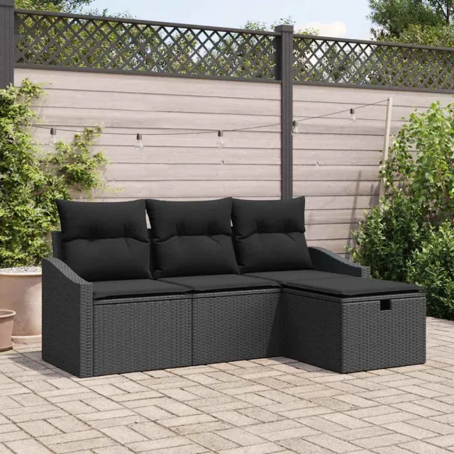 vidaXL Tuin Sofa Set 4 st Poly riet lichtgrijs
