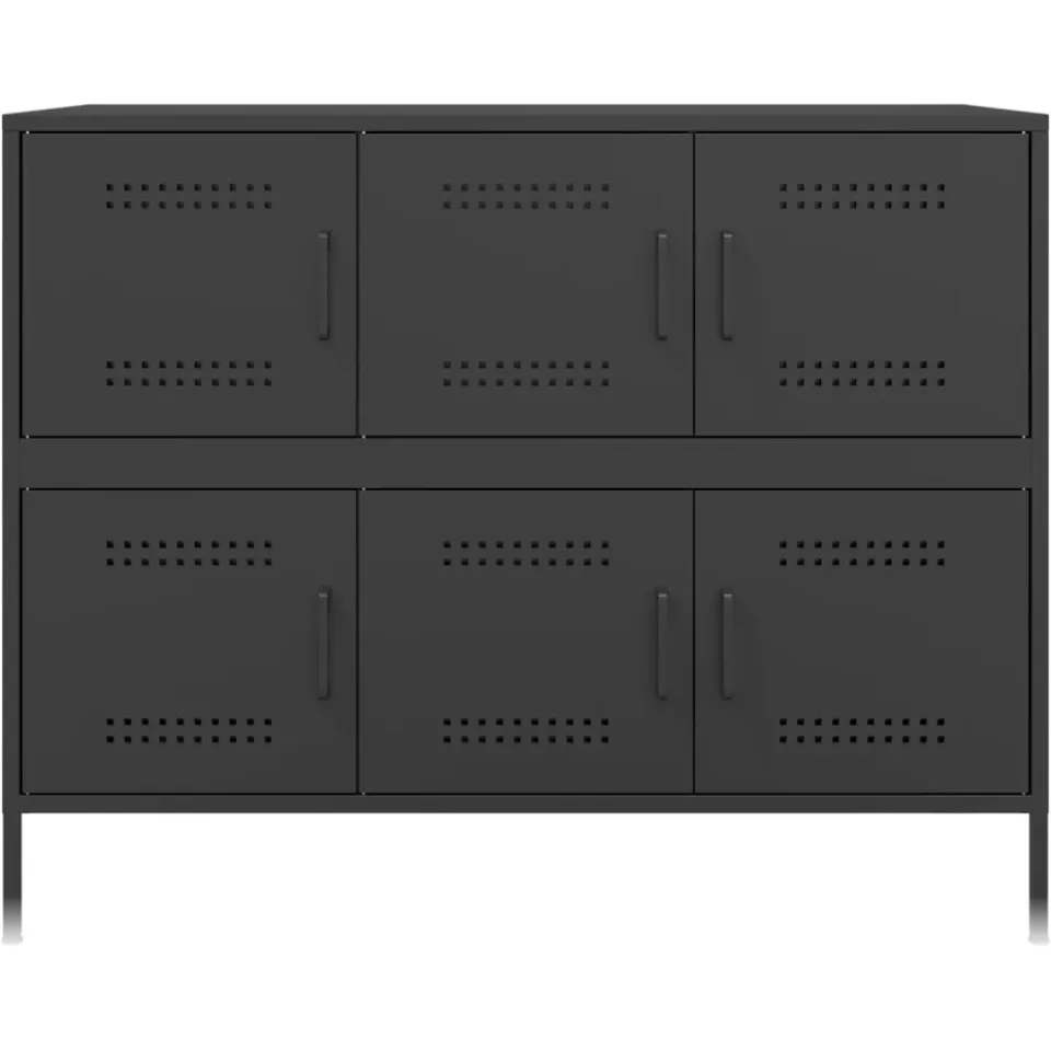 vidaXL Dressoir 100,5x39x79 cm staal zwart, foto 4
