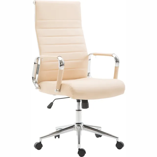 CLP Columbus Bureaustoel - Ergonomisch - Voor volwassenen - Kunstleer - creme
