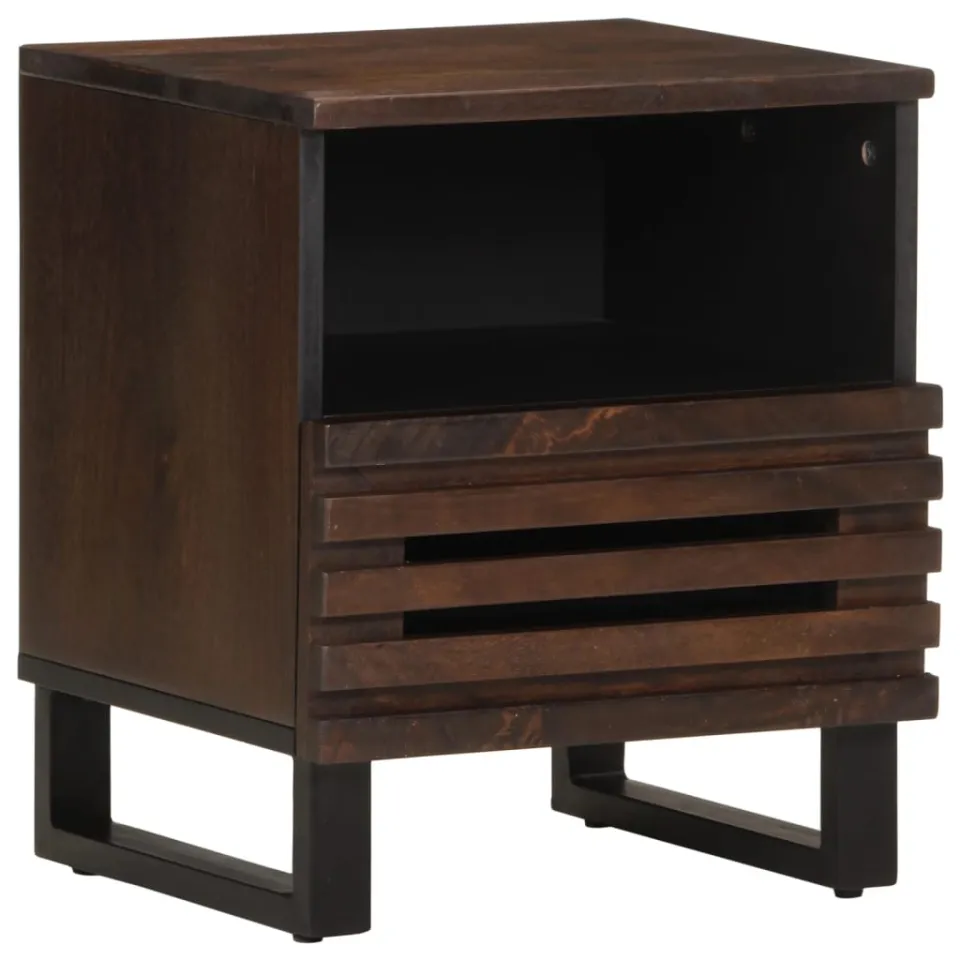vidaXL Nachtkastjes 2 st 40x34x46 cm massief mangohout Bruin