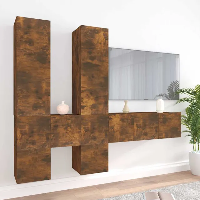 vidaXL 7-delige Tv-meubelset bewerkt hout gerookt eikenkleurig, foto 2