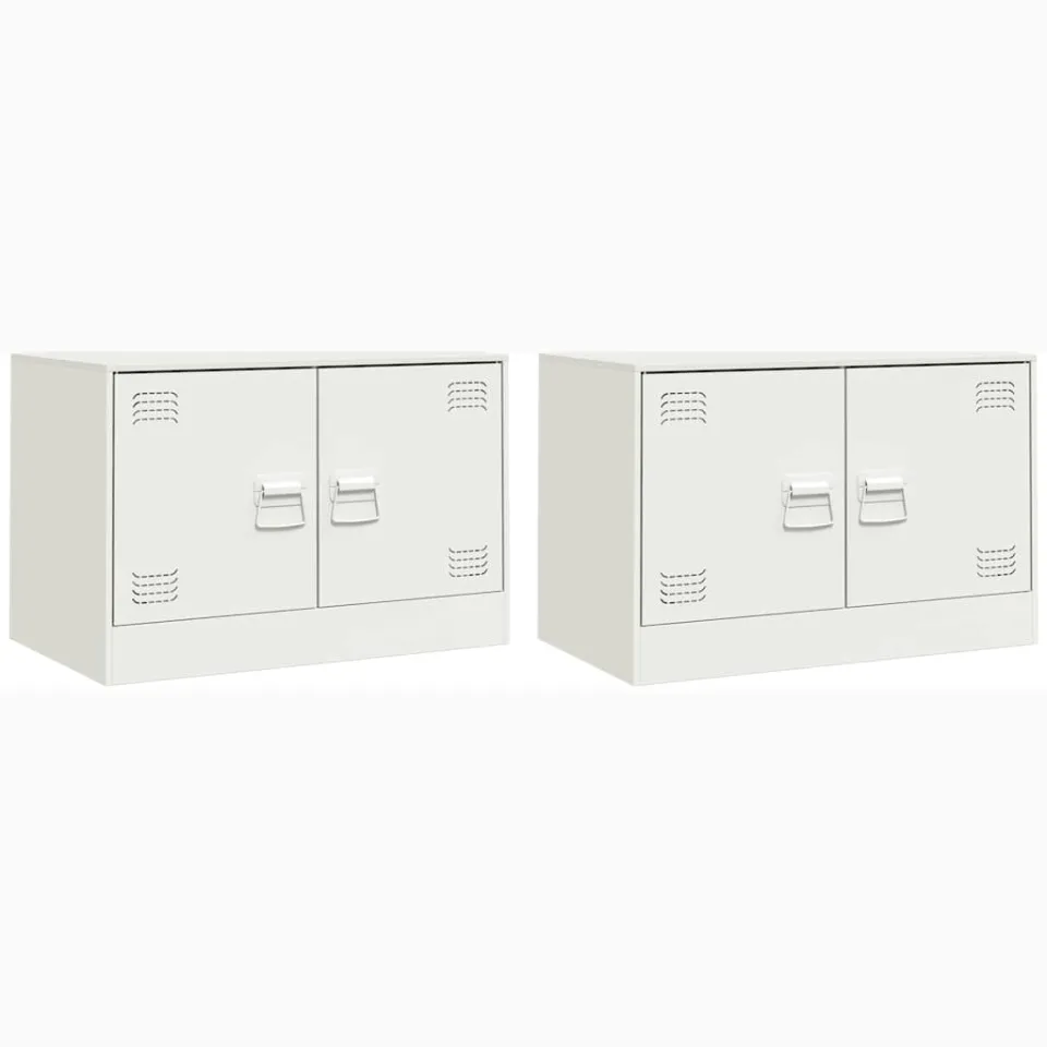 vidaXL Tv-meubelen 2 st 67x39x44 cm staal wit, foto 3