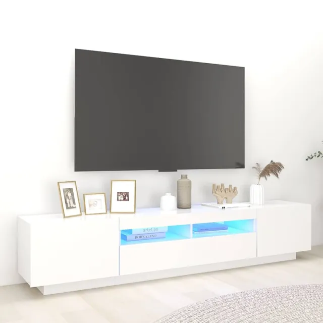 vidaXL Tv-meubel met LED-verlichting 200x35x40 cm wit, foto 2