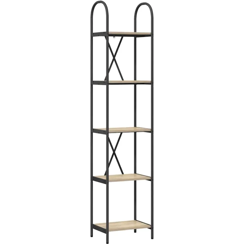 vidaXL Boekenkast 5-laags 40 x 30 x 183 cm Bewerkt hout Sonoma Eiken, foto 3