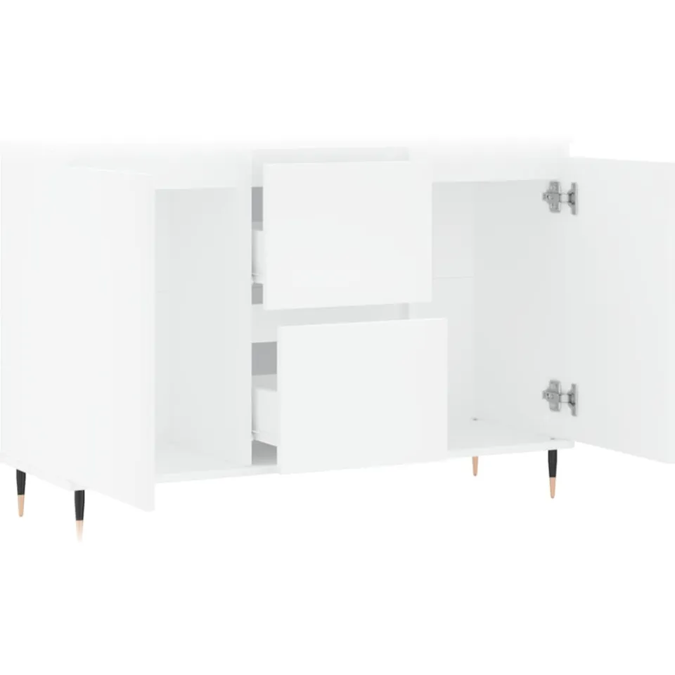 vidaXL Dressoir 101,5x35x70 cm bewerkt hout wit, foto 3