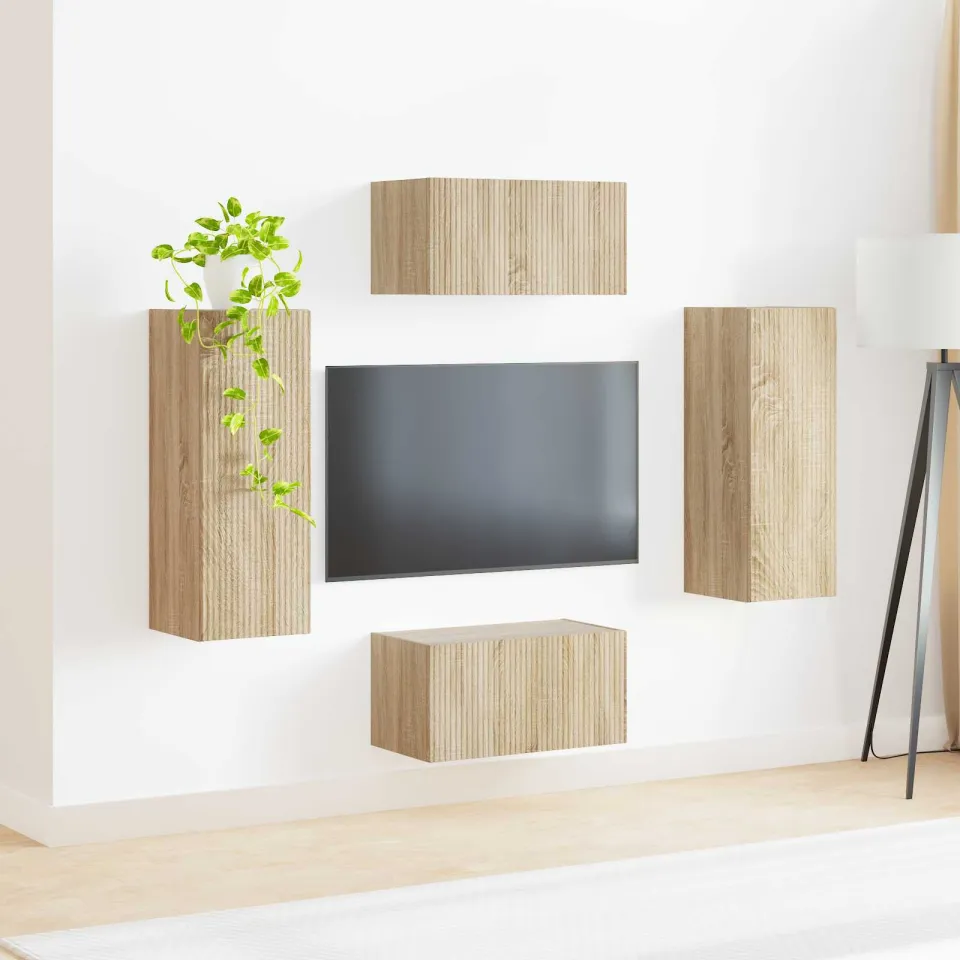 vidaXL Tv-meubelset 2 st 30 x 31 x 80 cm Sonoma Eiken, foto 4
