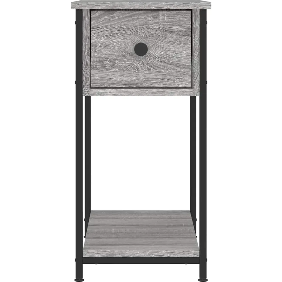 vidaXL Nachtkastjes 2 st 30x60x60 cm bewerkt hout grijs sonoma eiken, foto 4