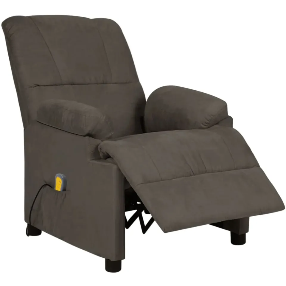 vidaXL Massagestoel microvezelstof donkergrijs grijs, foto 3