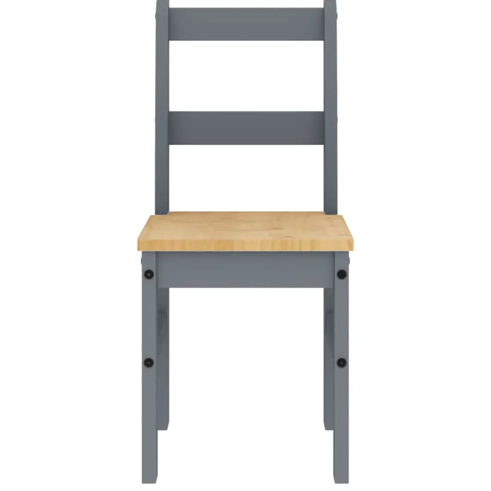 vidaXL Eetkamerstoelen 2 st Panama 40x46x90 cm grenenhout grijs, foto 4