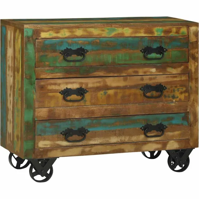 vidaXL Dressoir met lade Bruin 80 x 30 x 65 cm Massief Gerecycled Hout