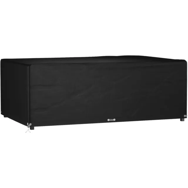 vidaXL Tuinmeubelhoes met 12 oogjes rechthoekig 213x132x75 cm Zwart